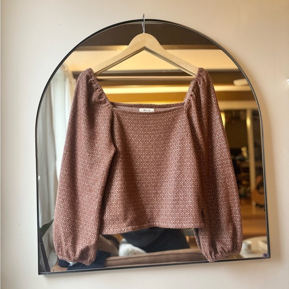 MADEWELL | Jacquard knit square neck puff sleeve | size large - Picture 3 of 5